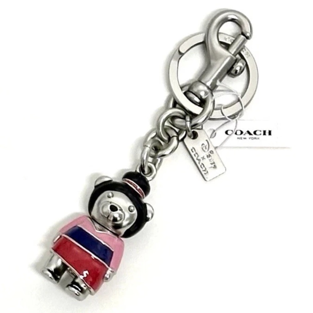 COACH x Disney Princess MULAN BEAR Enamel Handbag Charm Keyring Multicolor NEW